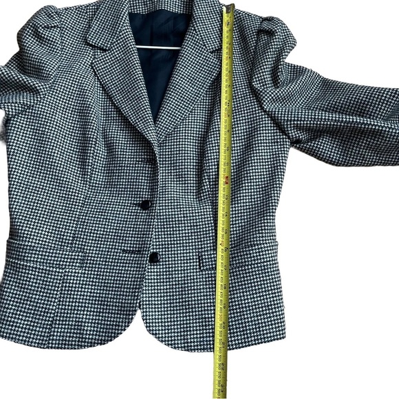 Vintage Wool Houndstooth Blazer British Wool Dark Academia Preppy women’s Size 8 - Picture 11 of 16